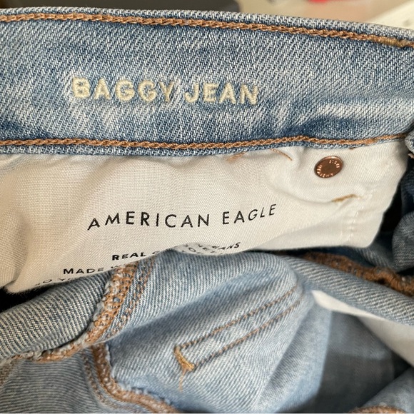 AMERICAN EAGLE Light Wash Highest Waist Baggy Jean Wide Leg Cotton Women's 12 - Picture 8 of 9